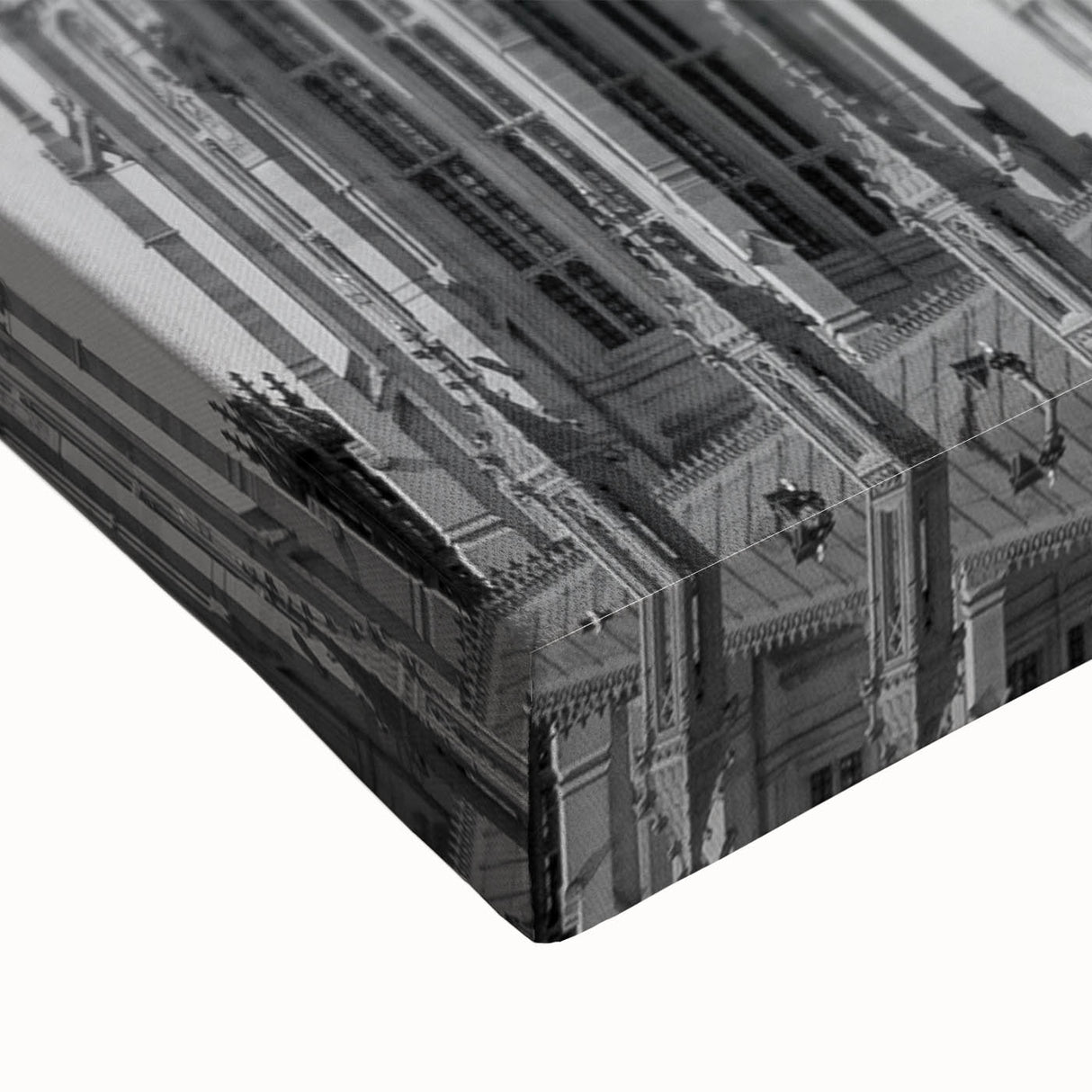Black and white large art canvas featuring a detailed London cityscape, ideal for bedroom wall decor.