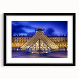 Extra large abstract art print of colorful Paris scenery on textured canvas, framed in black, ideal for living room decor.