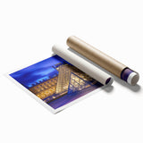 Extra large rolled print of a Parisian street scene with muted floral elements, ideal for classy bathroom wall art.