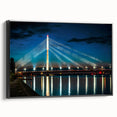 Black and white wall art featuring a vintage poster art style landscape of Latvia, ideal for bedroom decor, framed canvas.