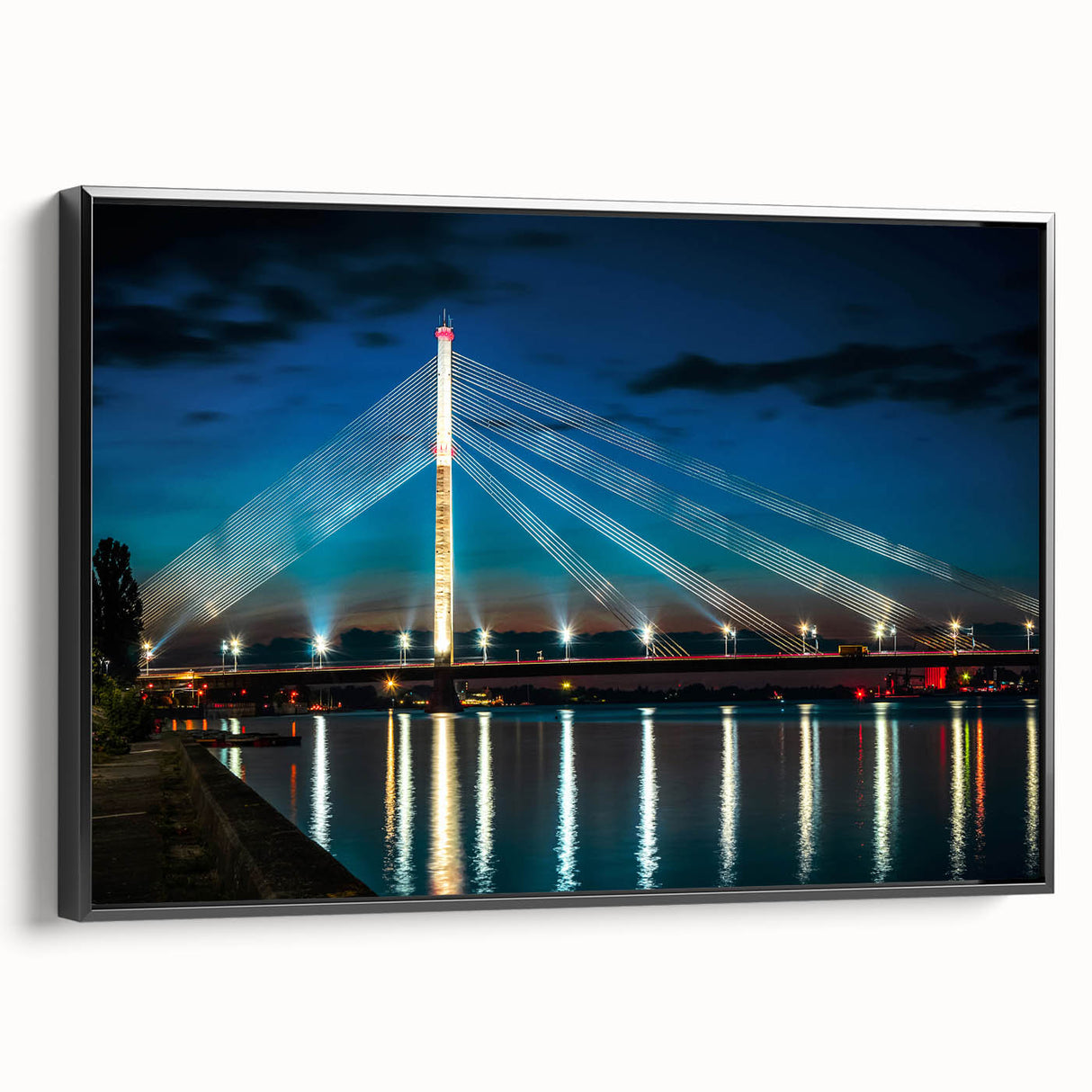 Black and white wall art featuring a vintage poster art style landscape of Latvia, ideal for bedroom decor, framed canvas.