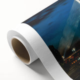 Art Deco poster of a European Latvia scenery in muted greens and blues on rolled canvas, ideal for nursery wall art.