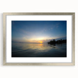 Textured abstract art print depicting Yucatan scenery in muted earth tones on a framed silver mat, ideal for bedroom decor.