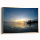 Framed canvas of a vintage-style Yucatan landscape painting in muted gold and black tones, suitable for bedroom decor.