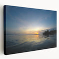 Large canvas print of Yucatan landscape in muted green and blue tones, suitable for kitchen wall art.