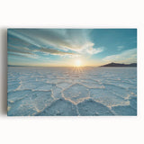 Black and white photograph of Bolivian landscape on large stretched canvas, suitable for kitchen art.
