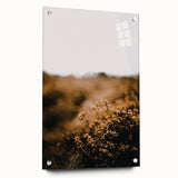 Large abstract wall art depicting vibrant autumn colors on acrylic glass, ideal for bedroom or dining room decor.