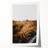 Extra large rolled print featuring a detailed floral design in warm autumn hues, ideal for art wall dining room.