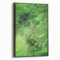 Black and white framed canvas depicting a vintage landscape scene, ideal for bedroom wall art.
