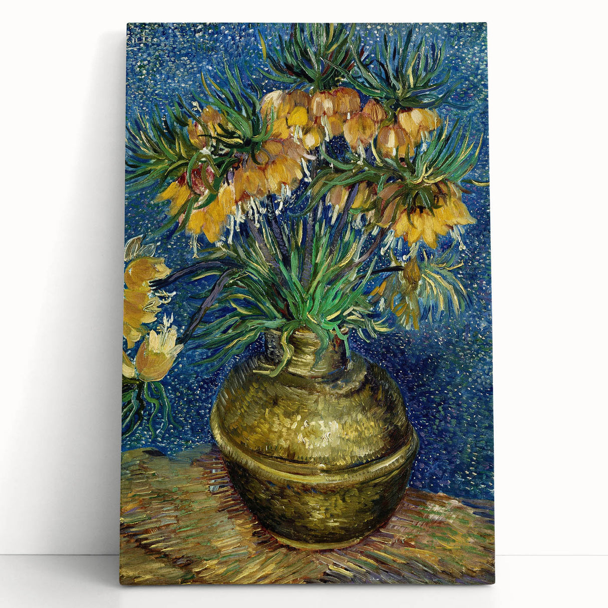 Black and white large art print of Van Gogh's café scene on stretched canvas, ideal for kitchen wall art.