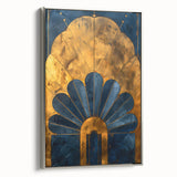 Framed minimalist wall art featuring an abstract design in soft silver tones, showcasing a sleek side view that highlights its elegant simplicity and modern aesthetic. Ideal for contemporary home decor.