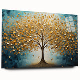 Golden Tree Modern Wall Art – Large Canvas & Framed Living Room Art