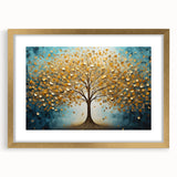 Golden Tree Modern Wall Art – Large Canvas & Framed Living Room Art