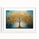 Golden Tree Modern Wall Art – Large Canvas & Framed Living Room Art