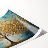 Golden Tree Modern Wall Art – Large Canvas & Framed Living Room Art