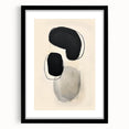 Abstract minimalist wall art featuring soft pastel colors and geometric shapes, elegantly framed with a white mat, ideal for modern home decor. This piece adds a touch of sophistication and creativity to any living space, enhancing the overall aesthetic.