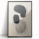 Abstract minimalist wall art framed in acrylic, featuring a sleek black design. Ideal for modern decor, this piece adds a touch of elegance to any space.