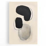 Abstract minimalist wall art on stretched canvas showcasing soft pastel colors and geometric shapes, perfect for modern home decor. Ideal for enhancing contemporary interiors and adding artistic flair.