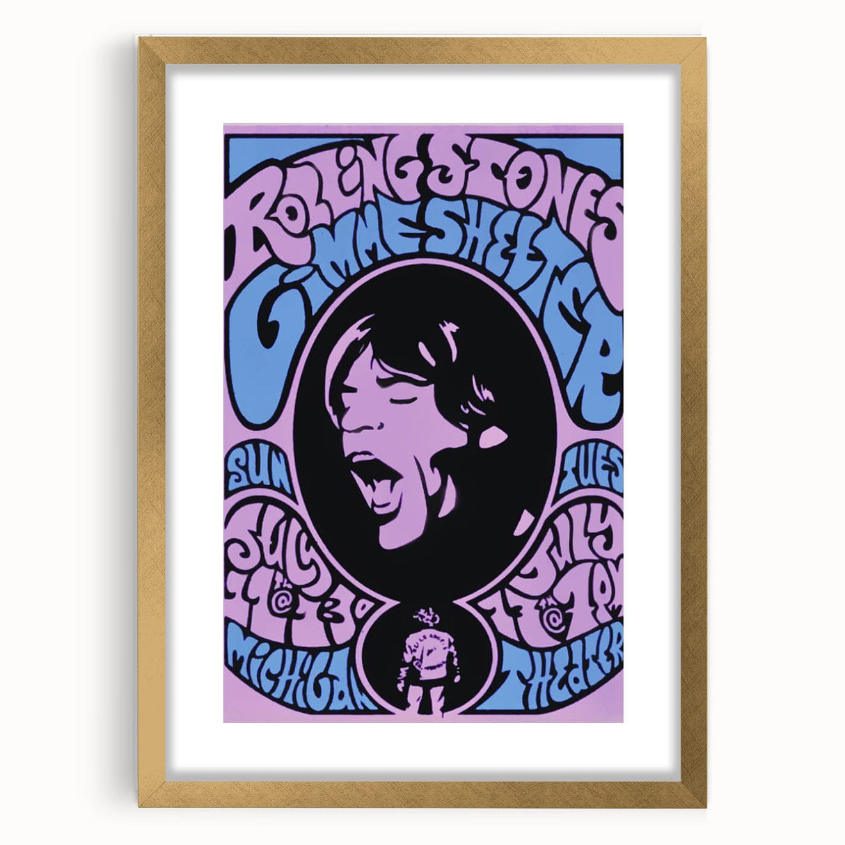 Rolling Stones "Gimme Shelter" 1969 Concert Poster Art