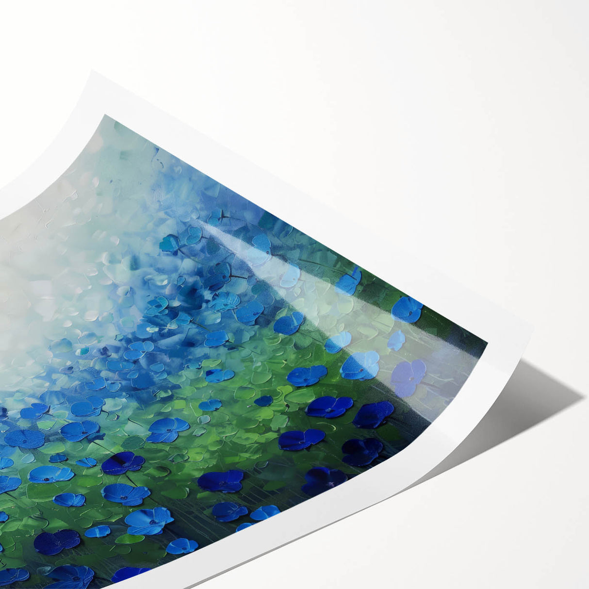 Blue Floral Meadow Wall Art – Modern Canvas & Framed Print