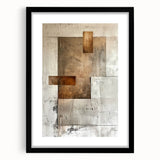 Abstract minimalist wall art framed with a black mat, showcasing a contemporary design ideal for modern home decor. Perfect for enhancing interior aesthetics.