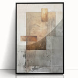 Framed abstract minimalist wall art featuring a sleek black design, displayed from the front to highlight its modern aesthetic and clean lines, ideal for contemporary decor.