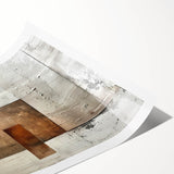 Abstract minimalist wall art print showcasing a blend of soft pastel colors and geometric shapes, rolled and packaged securely in a protective cardboard tube. Perfect for modern home decor.