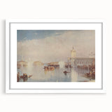 Romanticism Art: "Venice, The Dogana" Historical Landscape Canvas Print