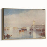 Romanticism Art: "Venice, The Dogana" Historical Landscape Canvas Print