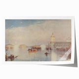 Romanticism Art: "Venice, The Dogana" Historical Landscape Canvas Print