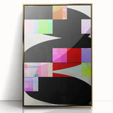 Framed abstract minimalist wall art featuring a gold-acrylic design, showcased in a sleek black frame, perfect for modern home decor and artistic interiors.
