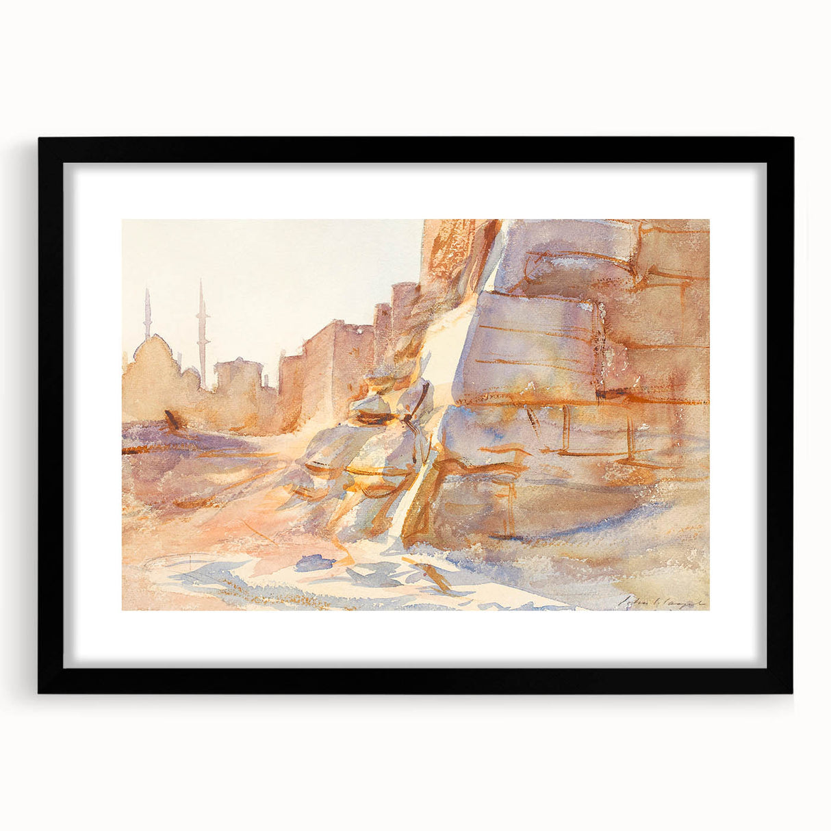 Modern Wall Art - Sunlit Desert Landscape | Tranquil Architecture Scene