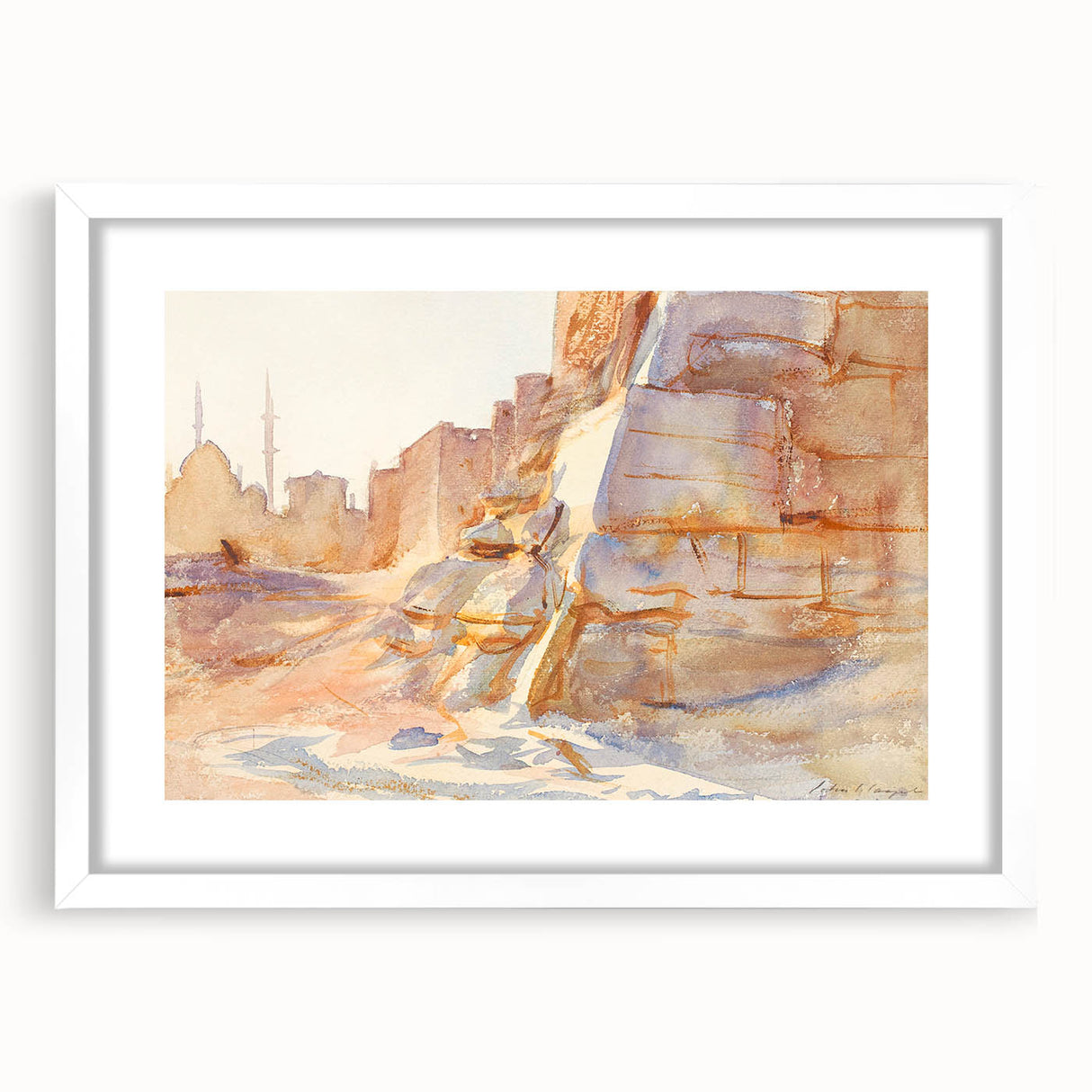 Modern Wall Art - Sunlit Desert Landscape | Tranquil Architecture Scene