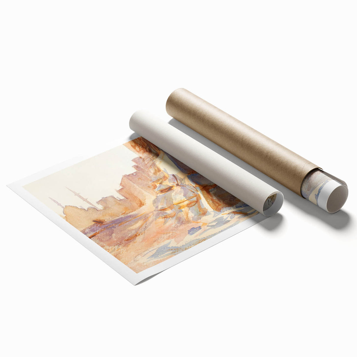 Modern Wall Art - Sunlit Desert Landscape | Tranquil Architecture Scene