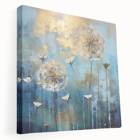 Golden Dandelion Wall Art – Modern Canvas & Framed Living Room Art