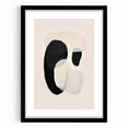 Minimalist abstract wall art framed with a white mat, showcasing soft pastel colors and geometric shapes, ideal for modern home decor and artistic aesthetics.