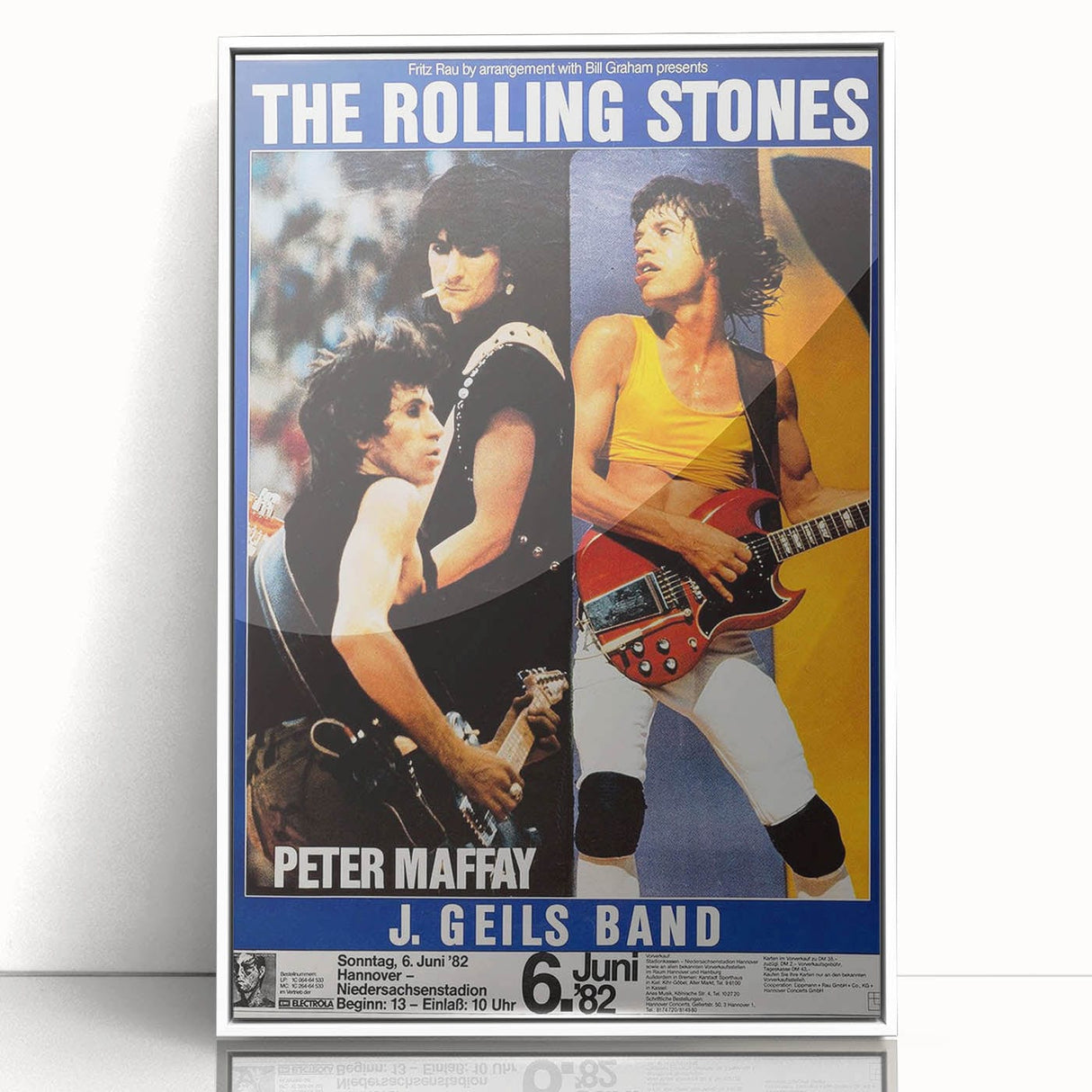 Rolling Stones 1982 Hannover Concert Poster - Vintage Rock Art