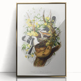 Romanticism Art: "Northern Mockingbird & Snake" Wildlife Canvas Print