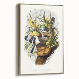 Romanticism Art: "Northern Mockingbird & Snake" Wildlife Canvas Print