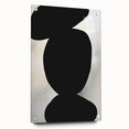 Abstract minimalist wall art in acrylic glass, showcasing a side view with sleek pins, featuring soft tones of gray and beige, perfect for modern decor.