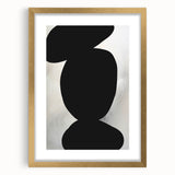 Abstract minimalist wall art framed in gold, featuring an elegant design with a matte finish, perfect for modern home decor, enhancing any room's aesthetic.