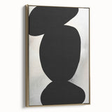 Abstract minimalist wall art design in a gold-framed canvas, showcasing geometric shapes and soft color gradients, ideal for modern interior decor.
