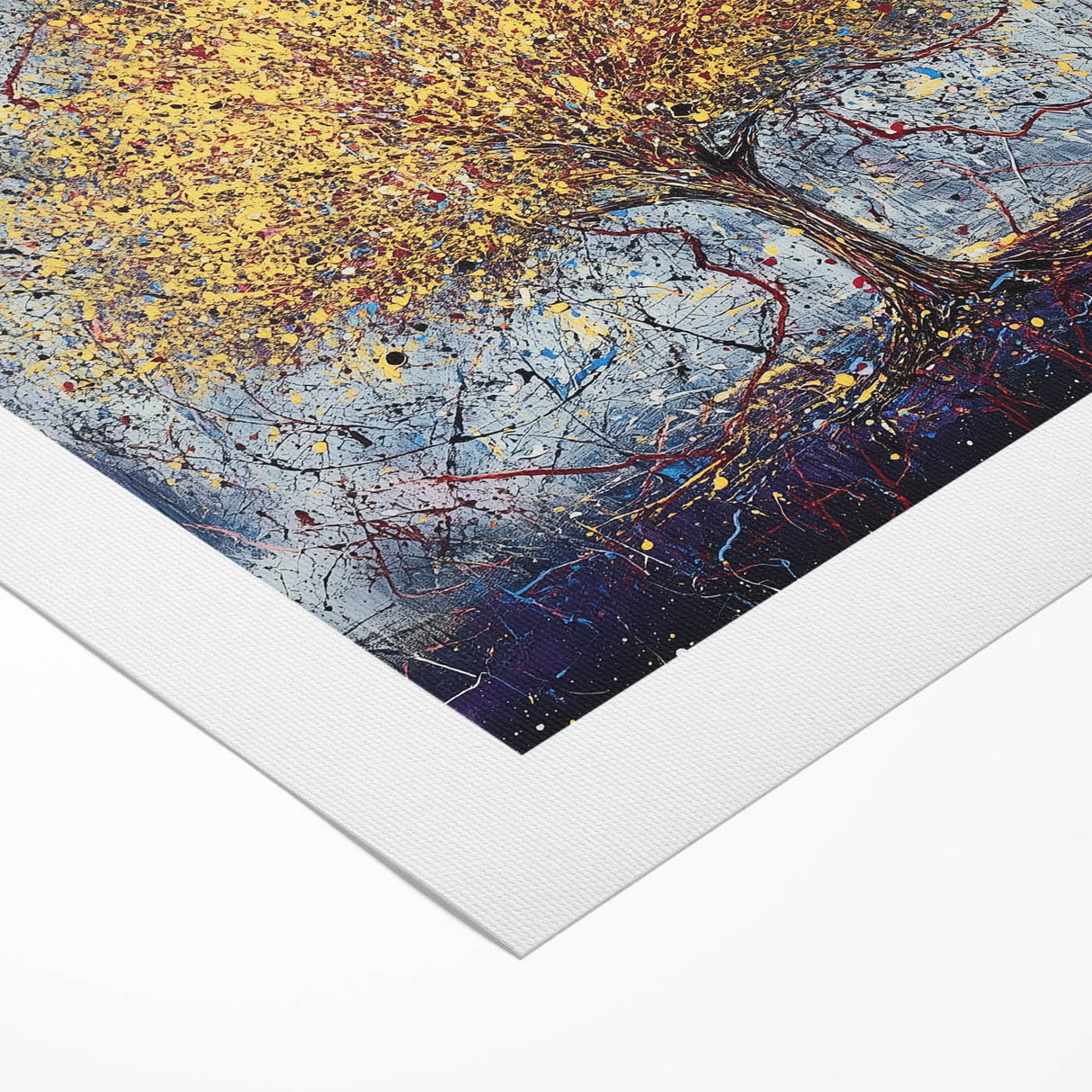 Abstract Golden Tree Wall Art – Modern Canvas & Framed Print
