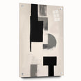 Abstract minimalist wall art depicting soft pastel colors and geometric shapes, showcased on acrylic glass, perfect for modern home decor and aesthetic enhancement.