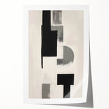 Abstract minimalist wall art print rolled and ready for display, showcasing soft pastel colors and geometric shapes. Ideal for modern home decor or office spaces.