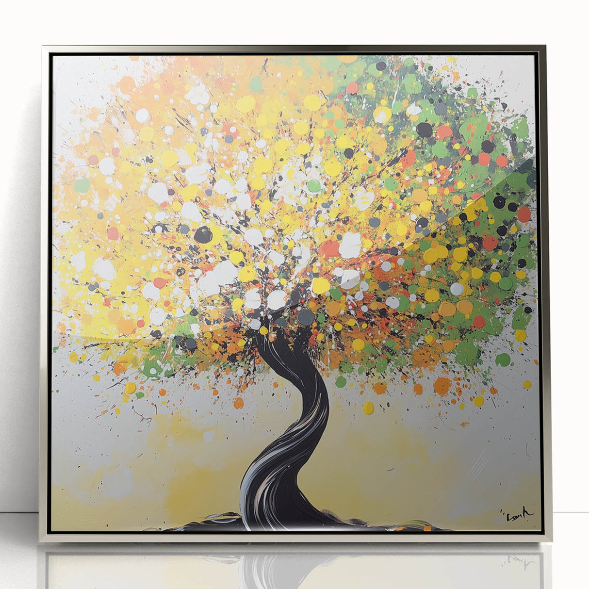 Abstract Autumn Tree Wall Art – Modern Canvas & Framed Print