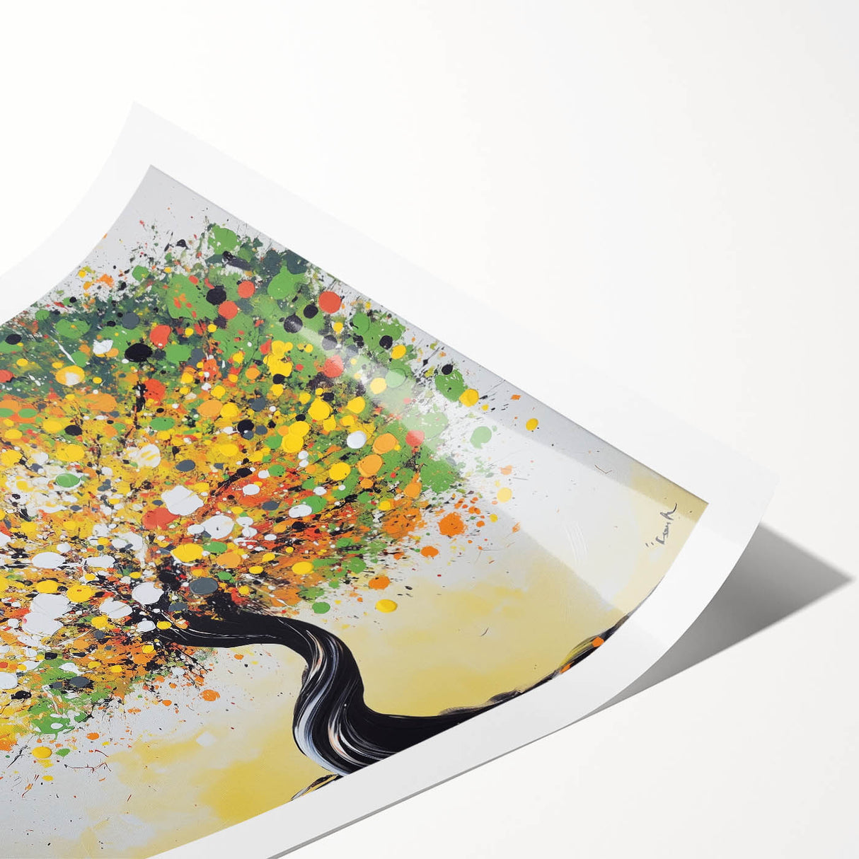 Abstract Autumn Tree Wall Art – Modern Canvas & Framed Print
