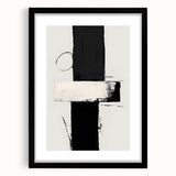 Abstract minimalist wall art framed with a mat, showcasing soft pastel colors and geometric shapes, perfect for modern home decor and artistic expression.