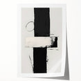 Abstract minimalist wall art rolled print showcasing soft pastel colors and geometric shapes, elegantly packaged in a protective cardboard tube for display versatility.