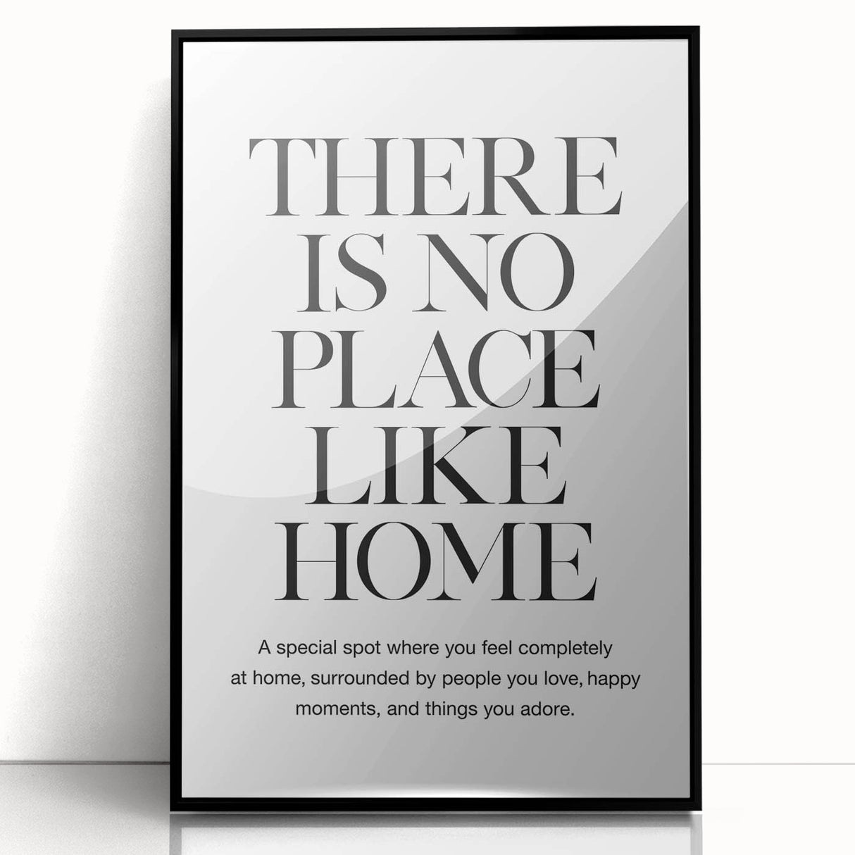 "There is No Place Like Home" Typography Canvas Art